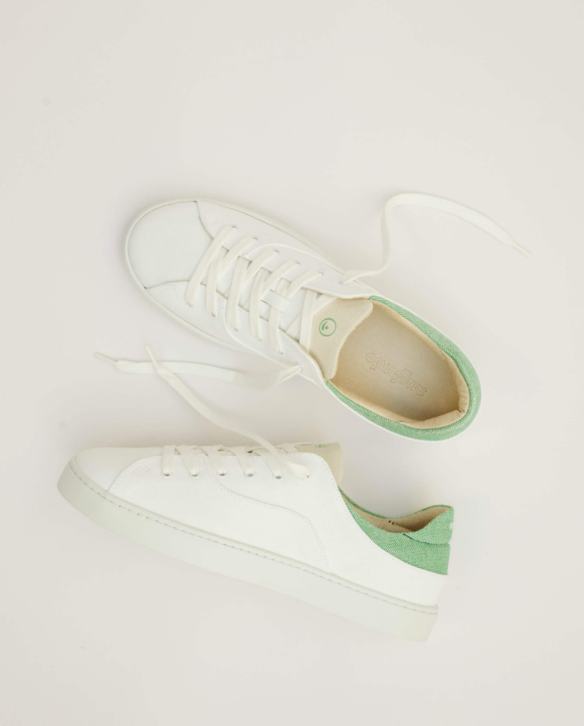 Women's vegan grape sneakers, white green